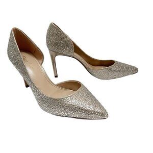 Essex Lane Women's El-Vera 2 High Heels Size 8.5M Soft Gold Shimmer Sand w/ Box